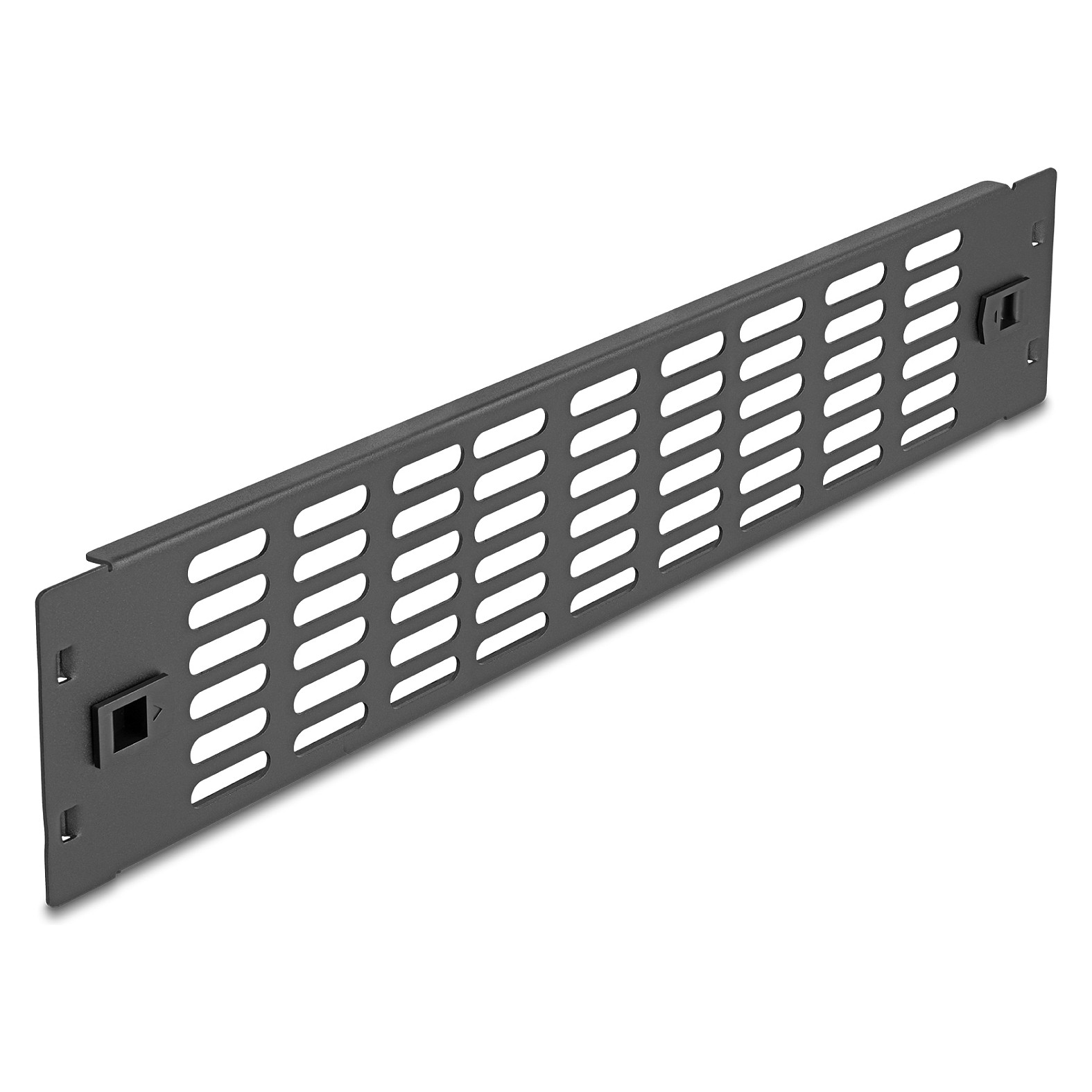 Delock 19" mrežni panel s ventilacijskim otvorima, ugradnja bez alata, 2U, crni-0