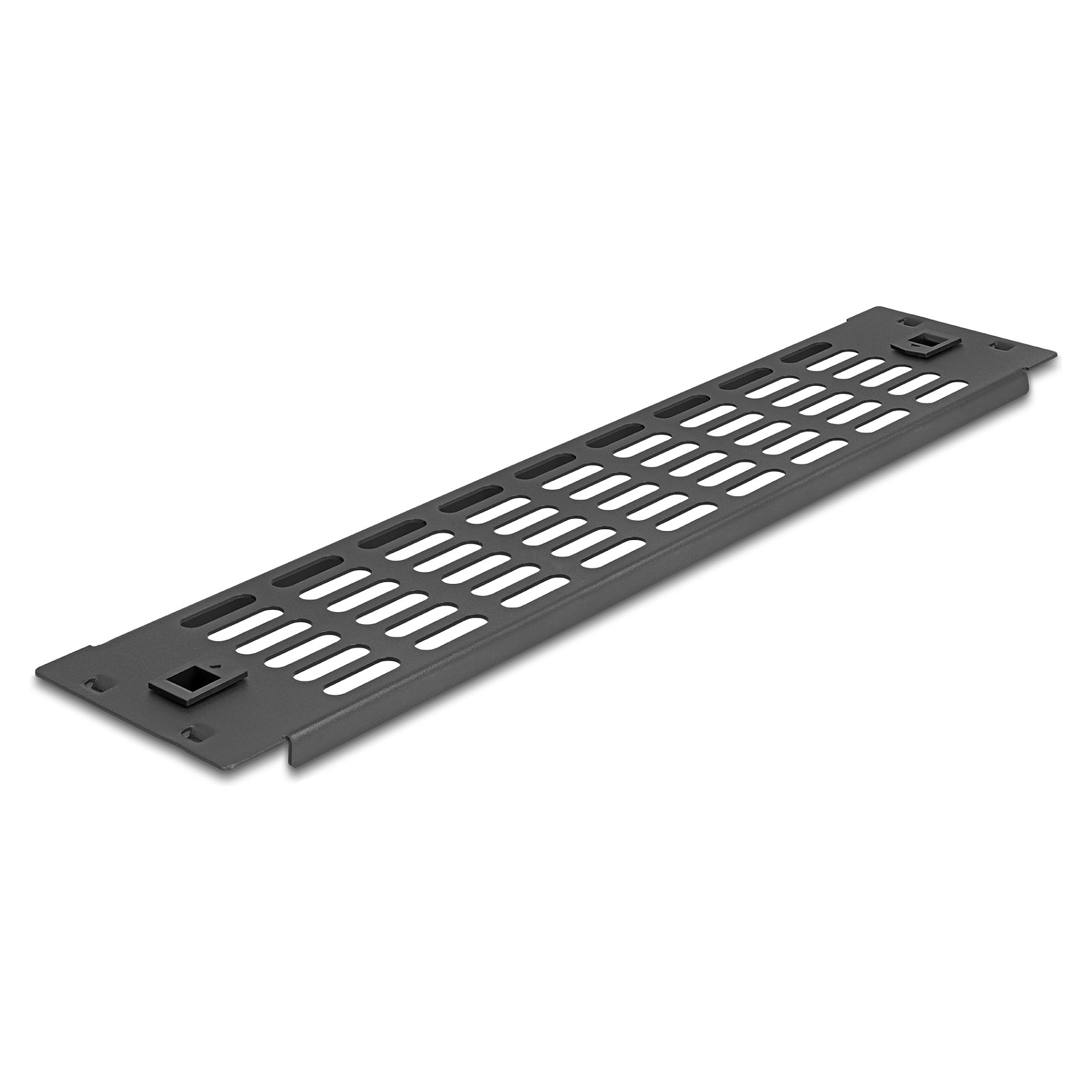 Delock 19" mrežni panel s ventilacijskim otvorima, ugradnja bez alata, 2U, crni-1