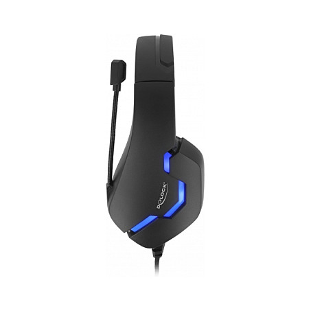 Slušalice DELOCK Gaming Headset (Over-Ear, 3.5 mm, mikrofon, LED, crne)-2