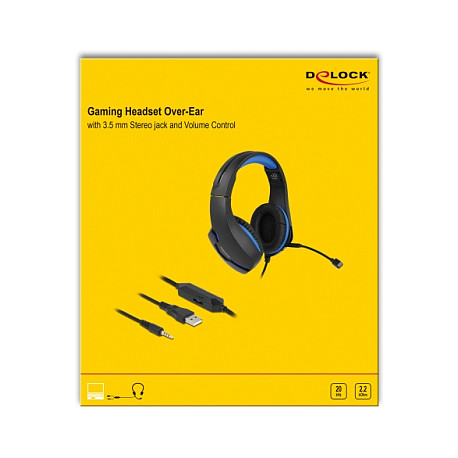 Slušalice DELOCK Gaming Headset (Over-Ear, 3.5 mm, mikrofon, LED, crne)-4