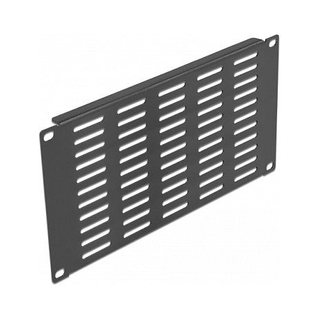 Delock 10" panel za mrežni ormar s ventilacijskim otvorima, 3U, crni