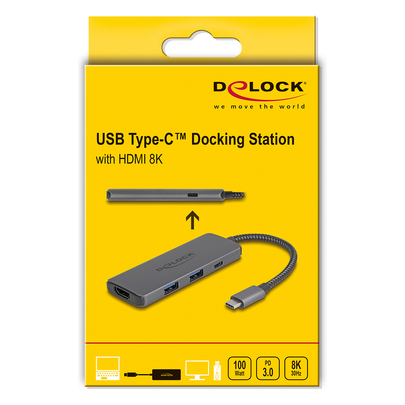 DELOCK USB-C Docking Stanica 8K HDMI, USB, PD 100W-3