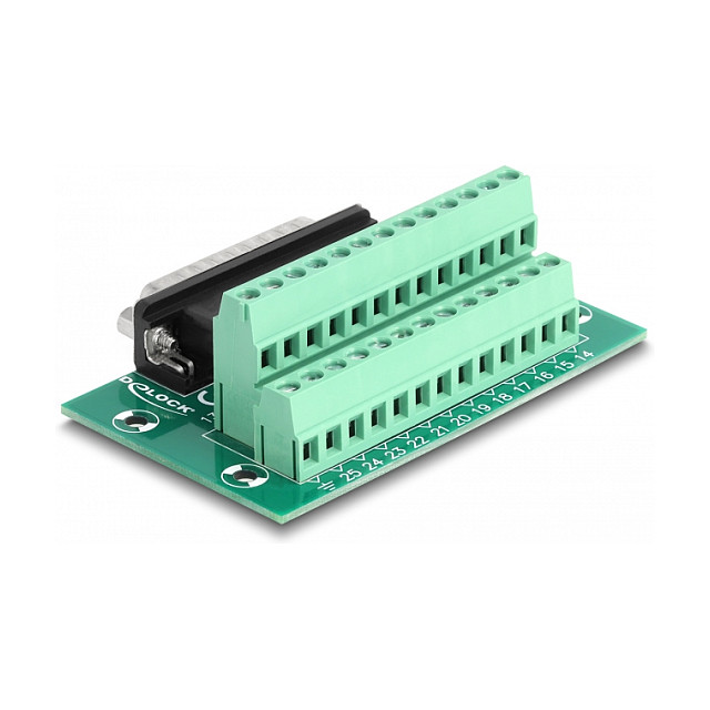 Delock Adapter D-Sub 25-pinski (M) na Terminalni Blok za DIN Šinu-1