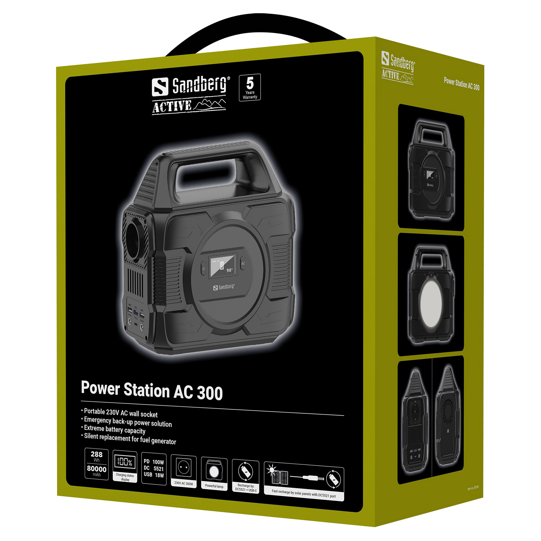 Prijenosna punjiva stanica SANDBERG Power Station 300 AC (300W / 296Wh)-22