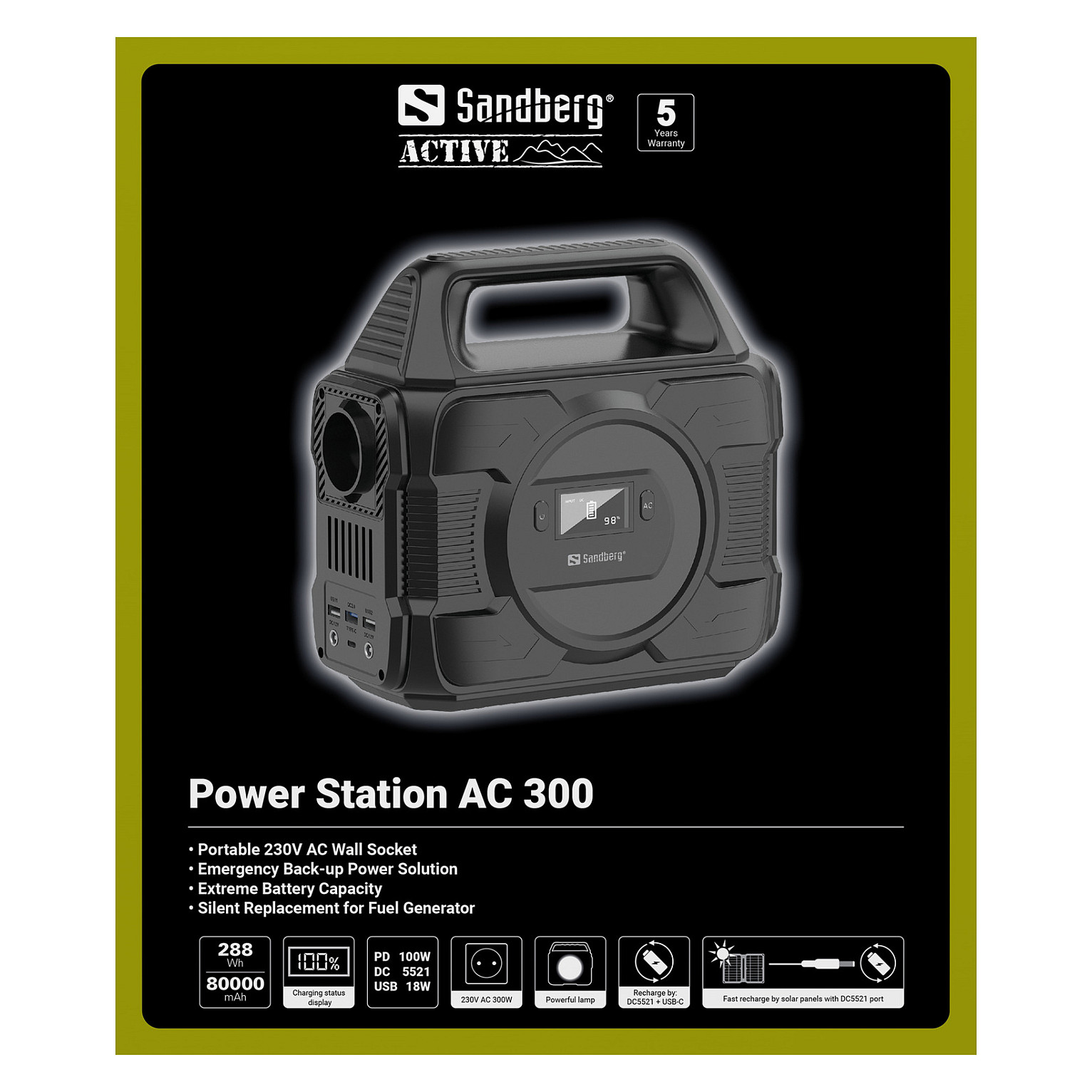 Prijenosna punjiva stanica SANDBERG Power Station 300 AC (300W / 296Wh)-18