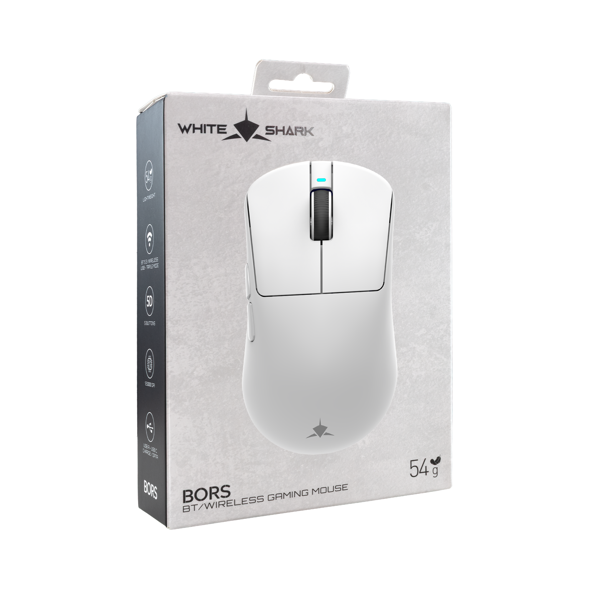 Bežični gaming miš WHITE SHARK WGM-5021 BORS, 12000 DPI, bijela boja-7
