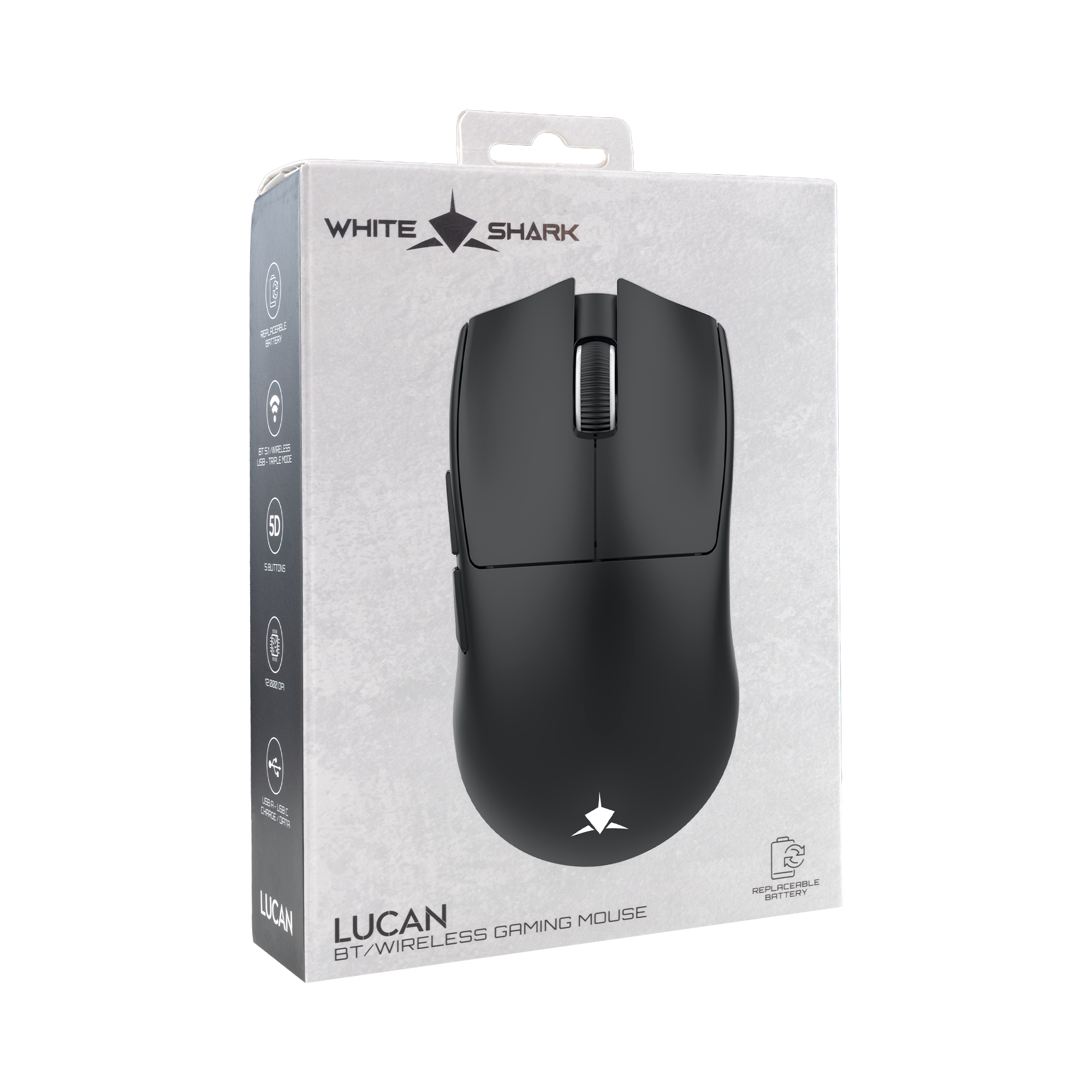 Bežični gaming miš WHITE SHARK WGM-5022 LUCAN, 12000 DPI, crna boja-14