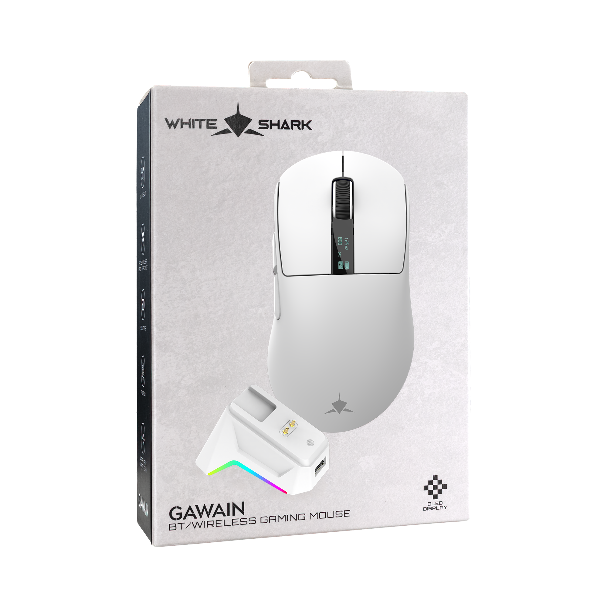 Bežični gaming miš WHITE SHARK WGM-5023 GAWAIN, 12.000 DPI, bijela boja-10