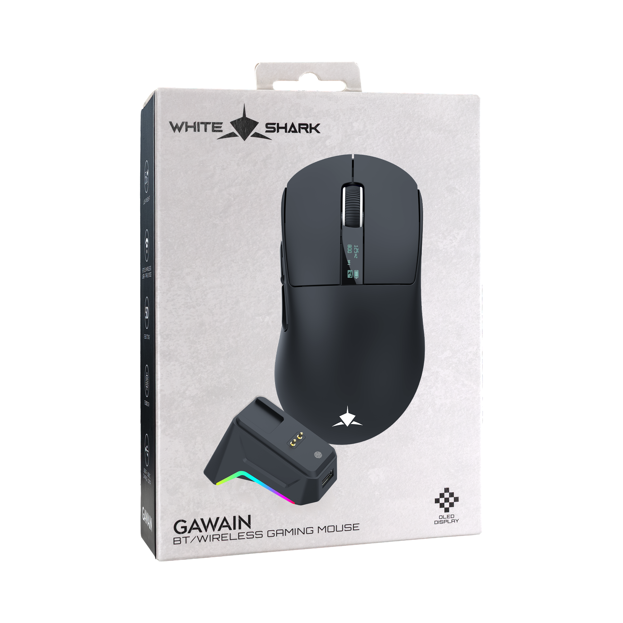 White Shark MOUSE WGM-5023 GAWAIN / 12.000 DPI - Black / Wireless-10