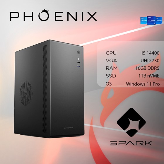 Stolno računalo PHOENIX SPARK X-107 (Intel Core i5-14400, 16 GB RAM, 1 TB SSD, Intel UHD Graphics, Windows 11 Pro)-0