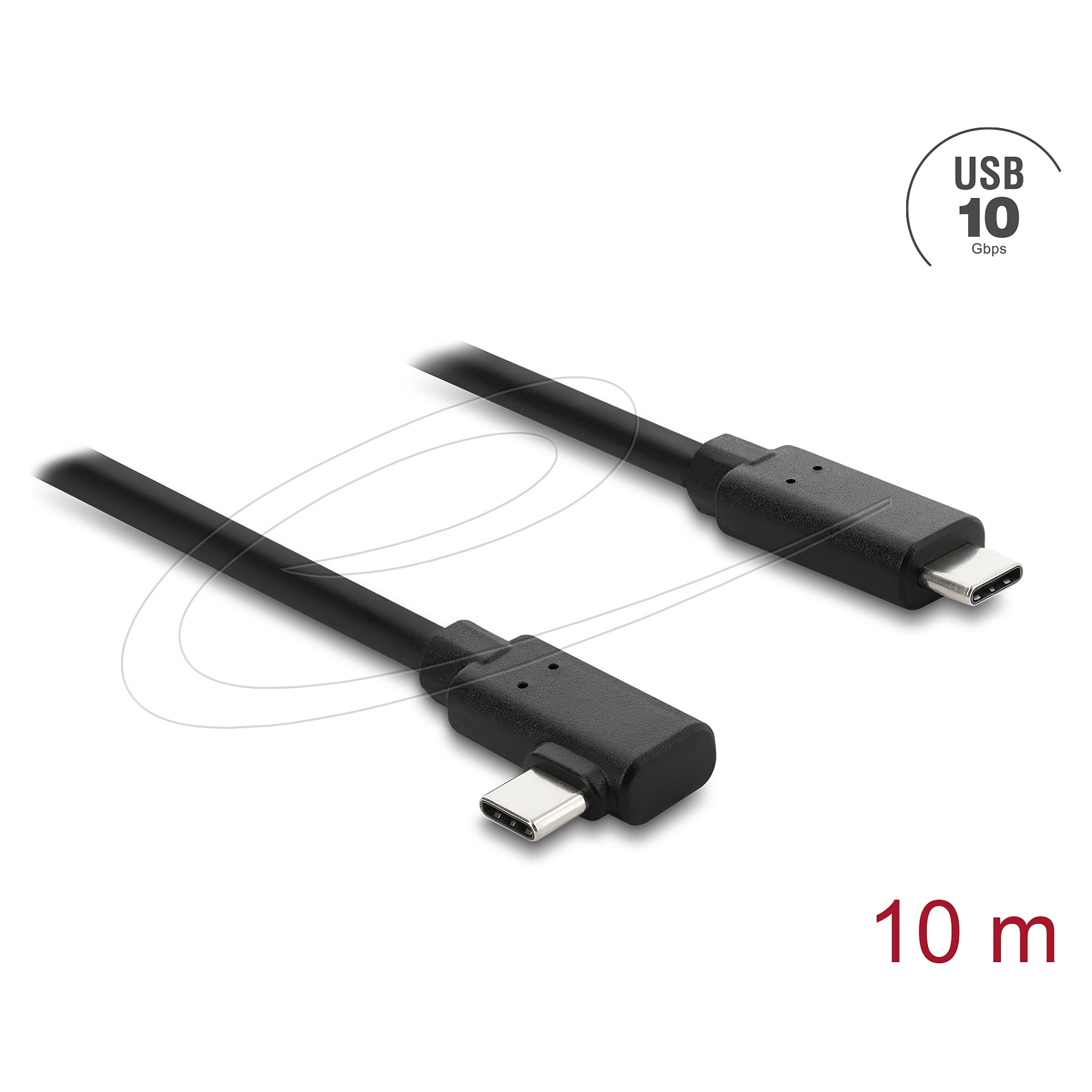 Delock aktivni optički kabel USB-C (M) na USB-C (M) 10 Gbps, kutni konektor, 10m-0