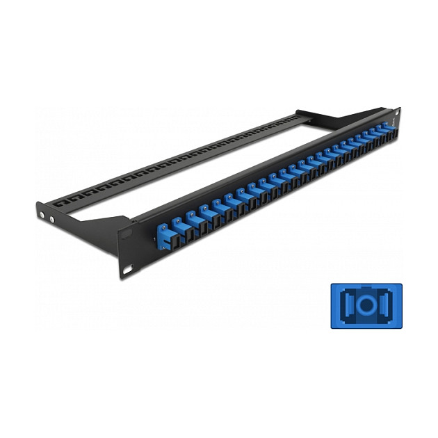 Optički patch panel DELOCK 19" 1U za 24 SC Simplex porta