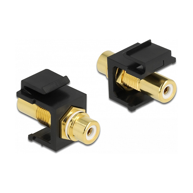 Delock Keystone Modul RCA (ž) na RCA (ž), pozlaćeni konektori, bijeli/crni-0