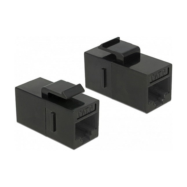 Delock Keystone Modul RJ45 (ž) na RJ45 (ž) Cat.6 UTP, crni, 25 komada