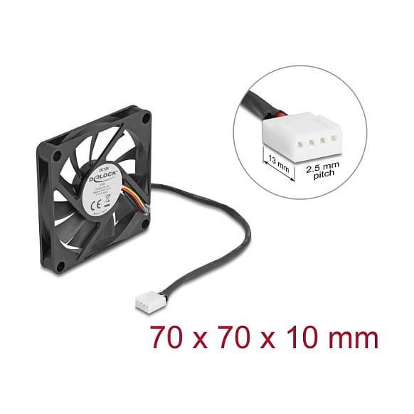 Aksijalni ventilator DELOCK 12V DC (70 x 70 x 10 mm)-2