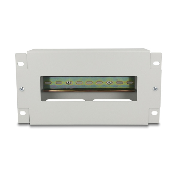Delock 10" panel za osigurače s poklopcem i DIN letvom, 3U, sivi-2