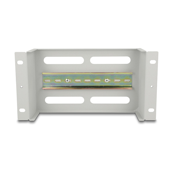 Delock 10" panel za osigurače s poklopcem i DIN letvom, 3U, sivi-3