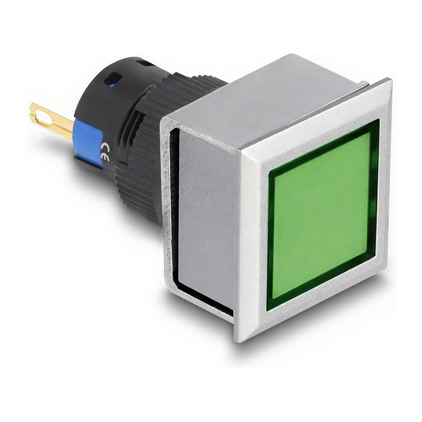 Signalna lampica DELOCK 22056, 16 mm, plastična, zelena, kvadratna
