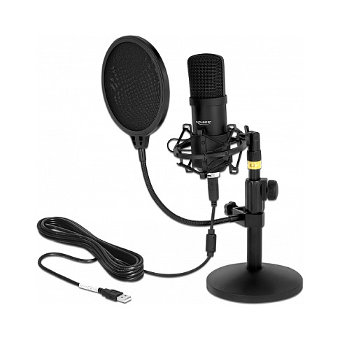 USB kondenzatorski mikrofon set DELOCK 66300 za podcasting i gaming