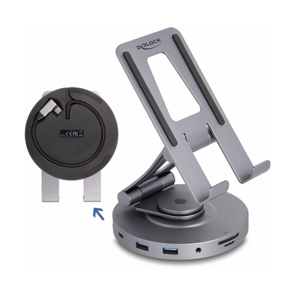 Docking stanica i stalak DELOCK 88017 za tablet i prijenosno računalo (4K HDMI, USB-C PD)-0