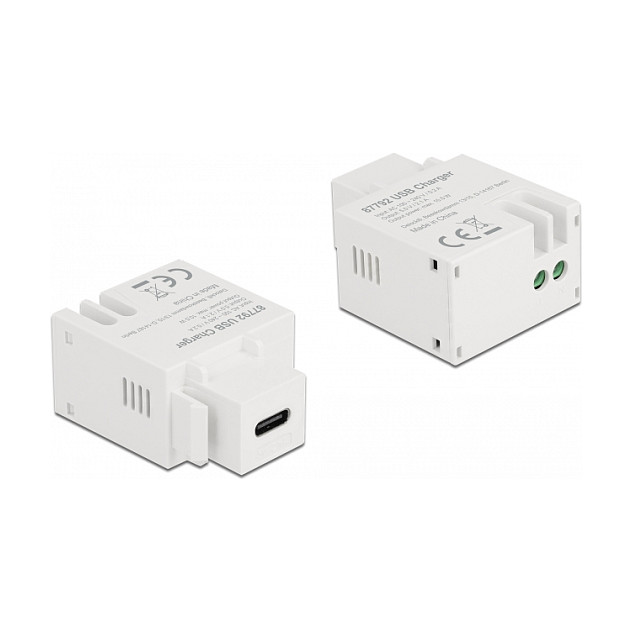 Delock Keystone Modul s USB-C priključkom za punjenje, 2.1A, bijeli-1