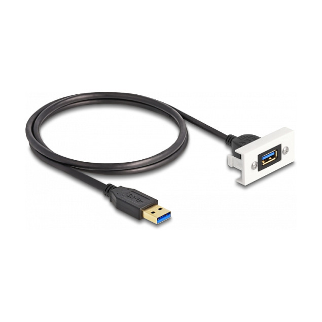 Delock Easy 45 Modul, USB 5 Gbps Type-A ženski na USB Type-A muški s kabelom, 22.5 x 45 mm-1