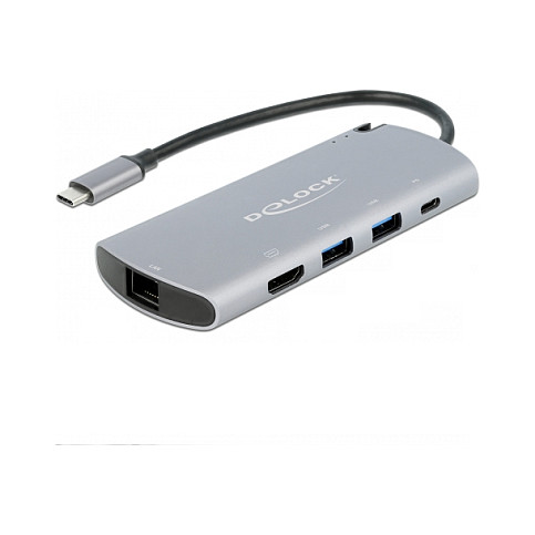 DELOCK USB-C Docking stanica s M.2 utorom (4K HDMI, LAN, PD 3.0)-0