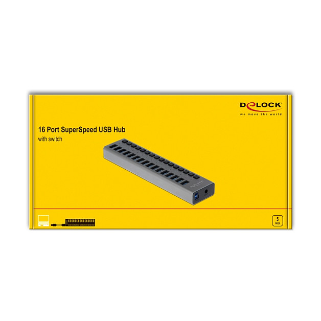 DELOCK 16-portni USB 5 Gbps Hub s prekidačima-2