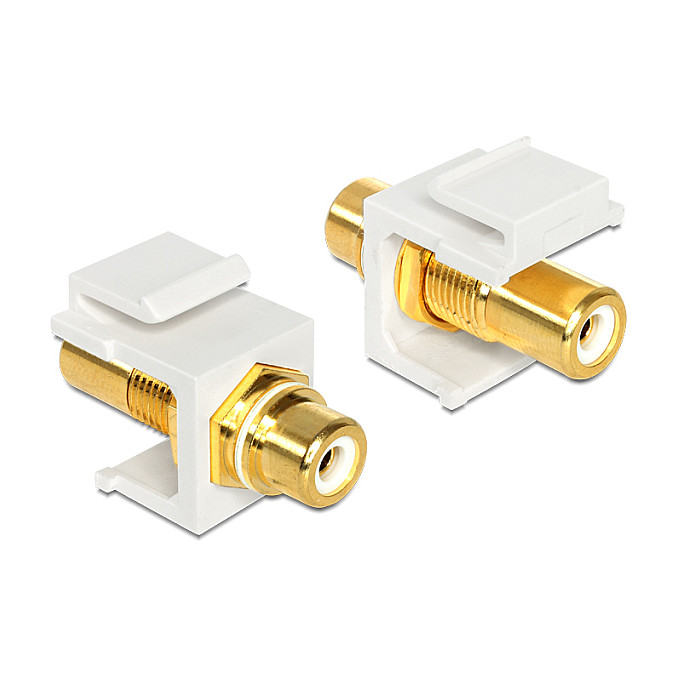 Delock Keystone Modul RCA (Ž) na RCA (Ž), pozlaćeni, bijeli-0