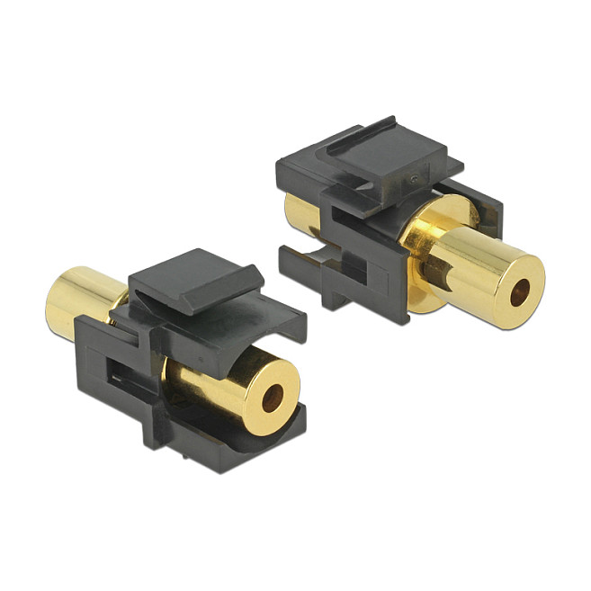 Delock Keystone Modul 3.5mm 4-pinski (Ž) na 3.5mm 4-pinski (Ž), pozlaćeni, crni