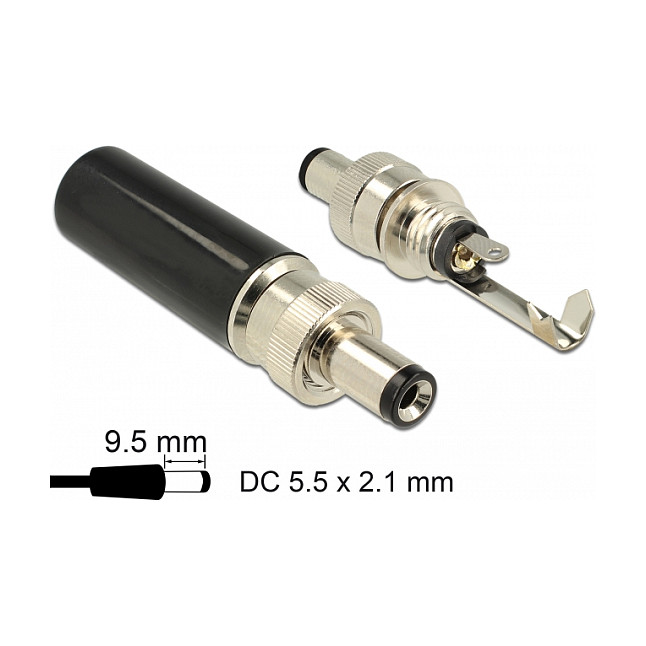 Konektor DELOCK DC 5.5 x 2.1 mm muški za lemljenje - 89913-1