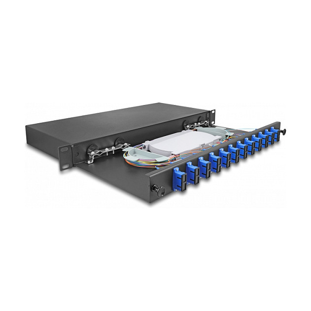 Optički prespojni panel DELOCK 19" 1U, 12 x SC Duplex OS2, potpuno opremljen-1