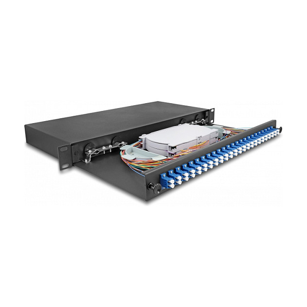 Optički prespojni panel DELOCK 19", 24 x LC Duplex OS2, 1U-1