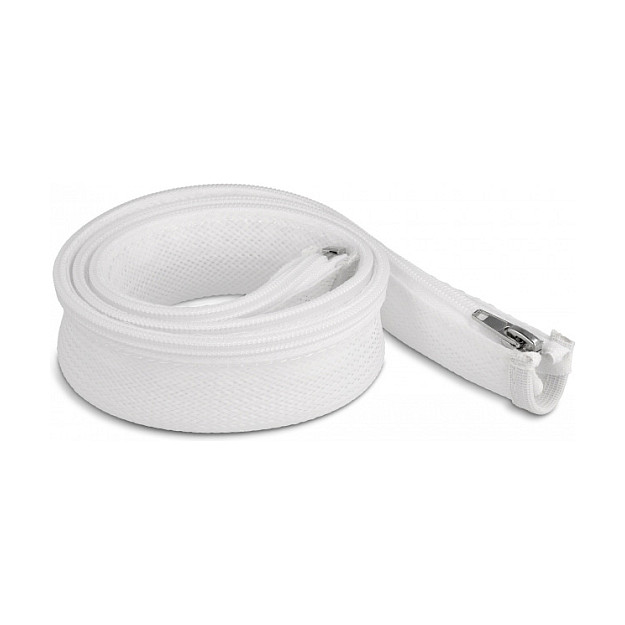 Pleteni bužir s patentnim zatvaračem DELOCK 1 m x 30 mm bijela boja