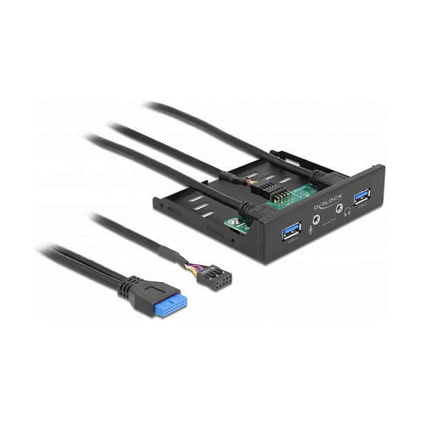 Delock 3.5" prednji panel, 2x USB-A 5Gbps + HD-Audio
