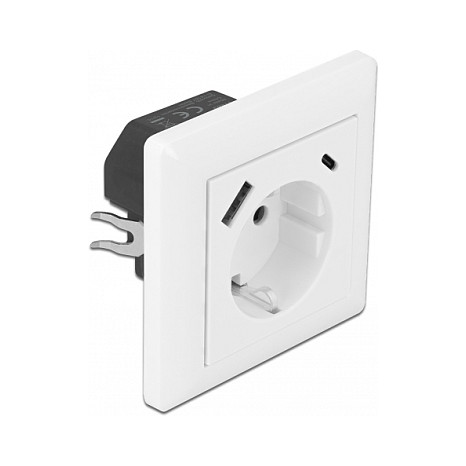 Ugradbena utičnica DELOCK s 2 USB priključka za punjenje (USB-A + USB-C)