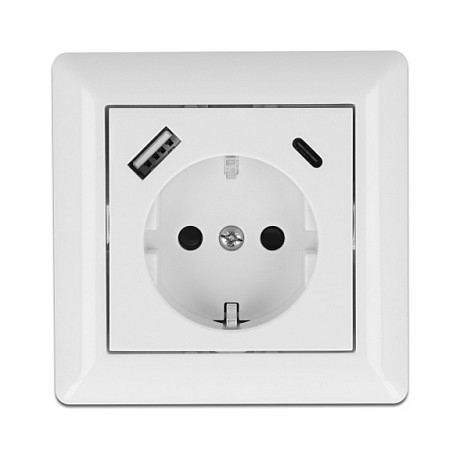 Ugradbena utičnica DELOCK s 2 USB priključka za punjenje (USB-A + USB-C)-2