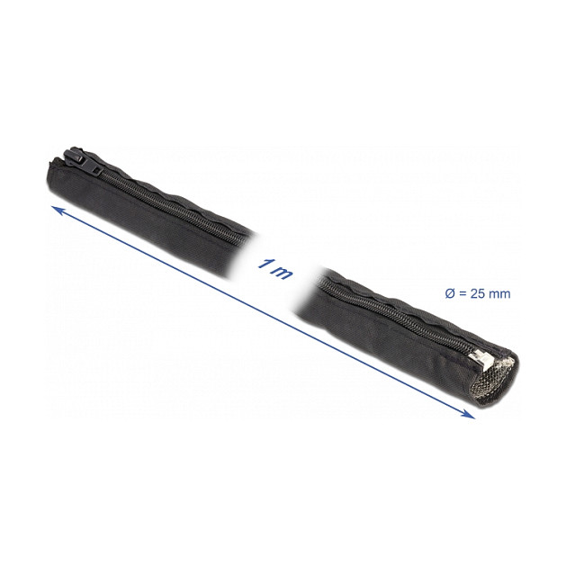Zaštitni pleteni bužir DELOCK s patentnim zatvaračem 1 m x 16 mm crna boja-2