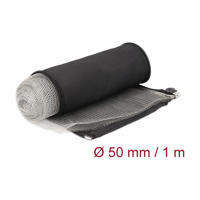 Zaštitni pleteni bužir DELOCK s patentnim zatvaračem 1 m x 50 mm crna boja-1