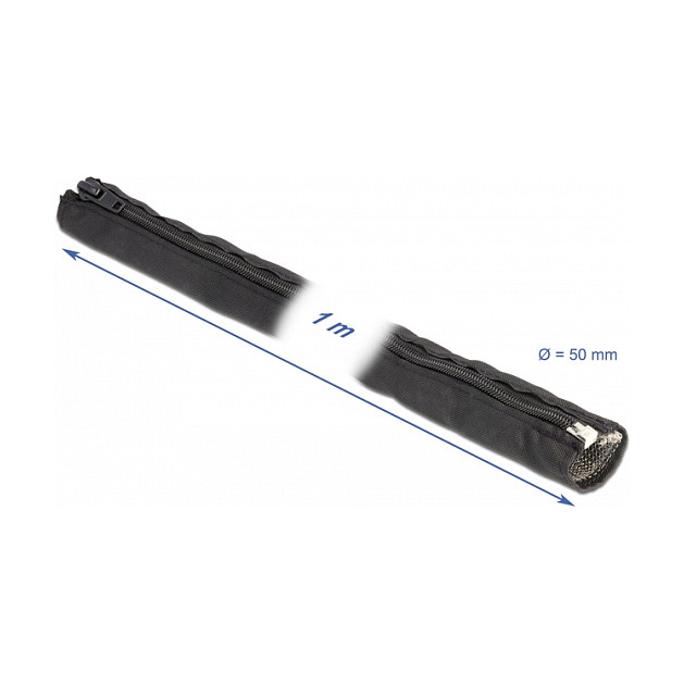 Zaštitni pleteni bužir DELOCK s patentnim zatvaračem 1 m x 50 mm crna boja-2