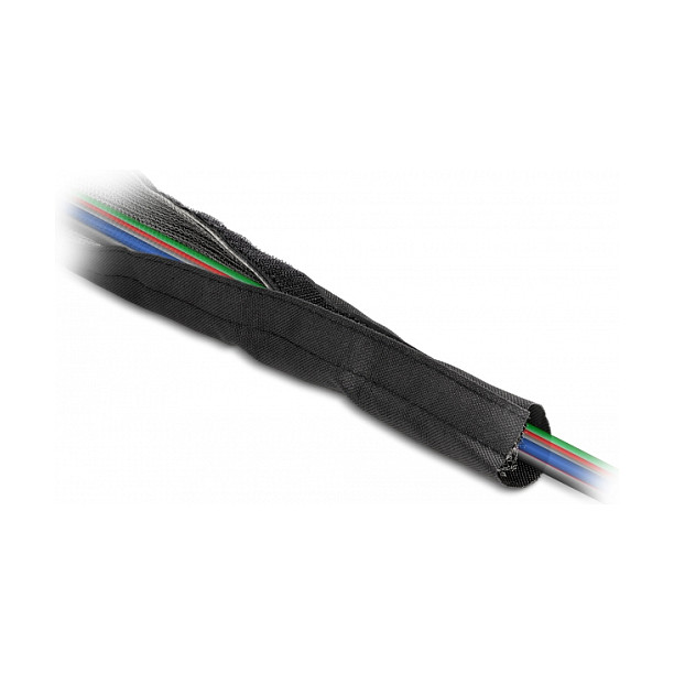Pleteni bužir s EMI zaštitom DELOCK 1 m x 16 mm (s čičak trakom) crna boja-1