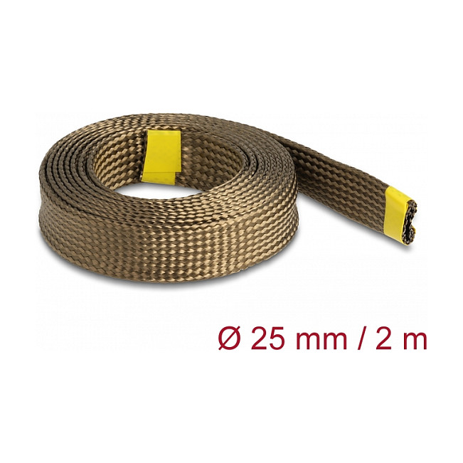 Pleteni bužir DELOCK od bazaltnih vlakana 2 m x 25 mm smeđa boja