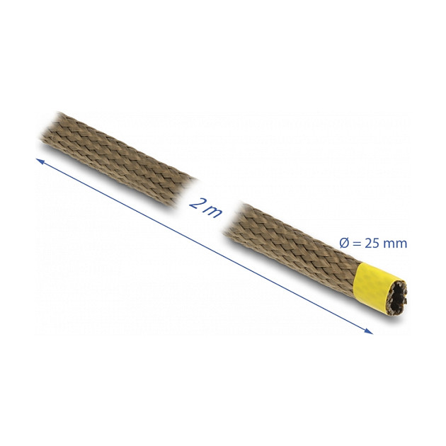 Pleteni bužir DELOCK od bazaltnih vlakana 2 m x 25 mm smeđa boja-1