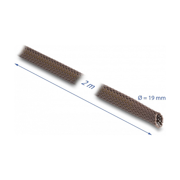 Pletena zaštita za kabele DELOCK 20899 otporna na glodavce (2 m x 19 mm) smeđa boja-1