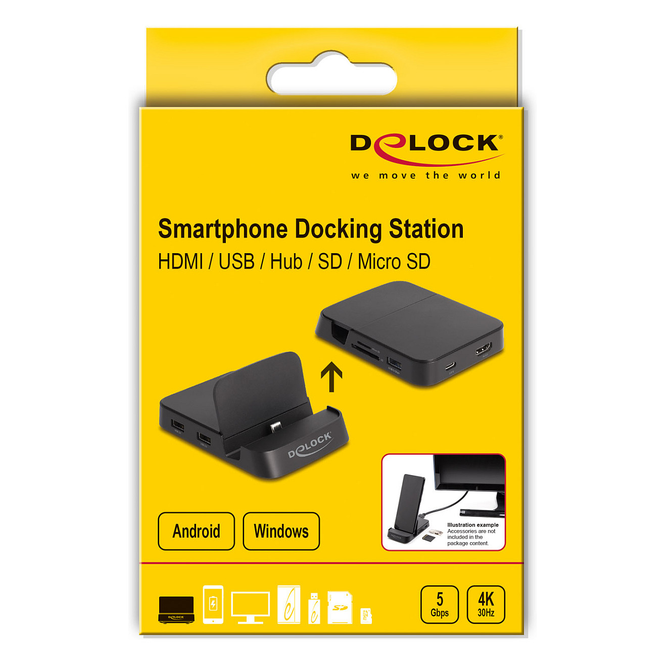 Docking stanica DELOCK 88018 za pametni telefon (4K HDMI, USB Hub, čitač kartica)-4