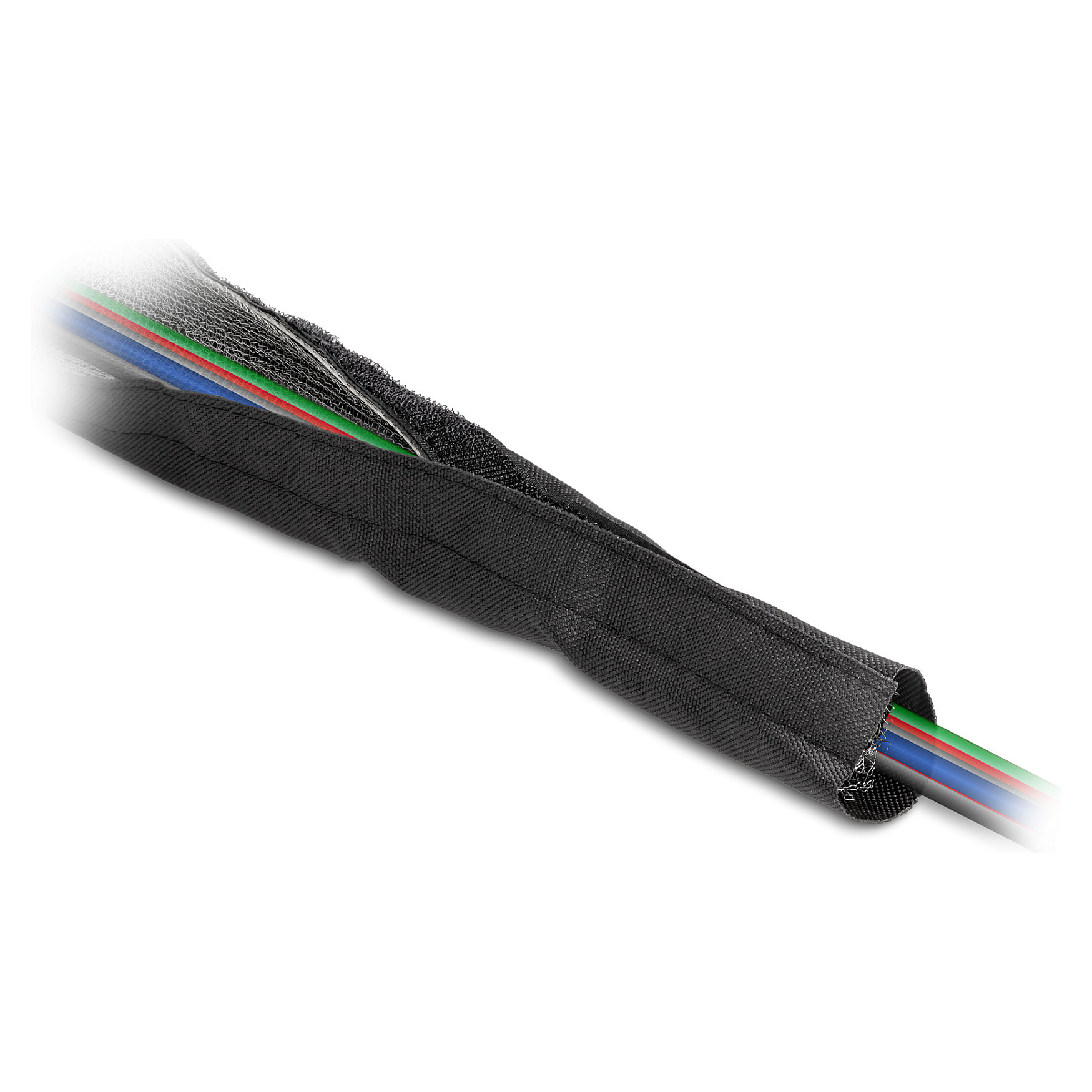 Pleteni bužir DELOCK s čičak trakom 1 m x 30 mm crna boja-1