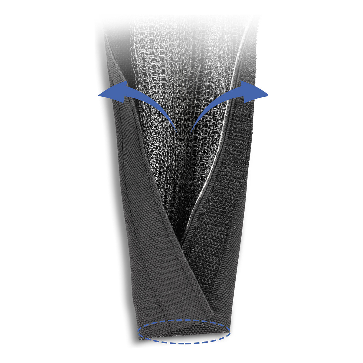 Pleteni bužir DELOCK s čičak trakom 1 m x 30 mm crna boja-2