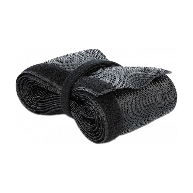 Organizator kabela DELOCK pleteni bužir s čičkom 5 m x 32 mm crna boja