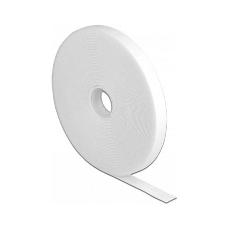 Čičak traka DELOCK na roli samoljepljiva (10 m x 13 mm) bijela boja-0