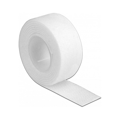 Čičak traka DELOCK 18379 u roli, 1 m x 20 mm, bijela boja-0